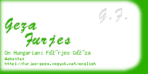 geza furjes business card